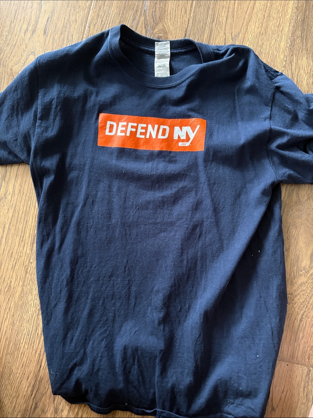 DEFEND NY Navy Graphic Tee with Orange Logo